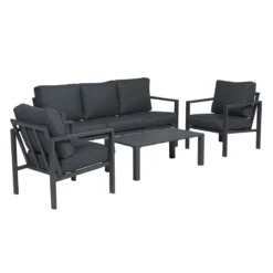 Garden Impressions Durban Loungeset 4-delig - Zwart 4 Garden Impressions Durban Loungeset 4-delig - Zwart -Tuin & Buiten 10046000