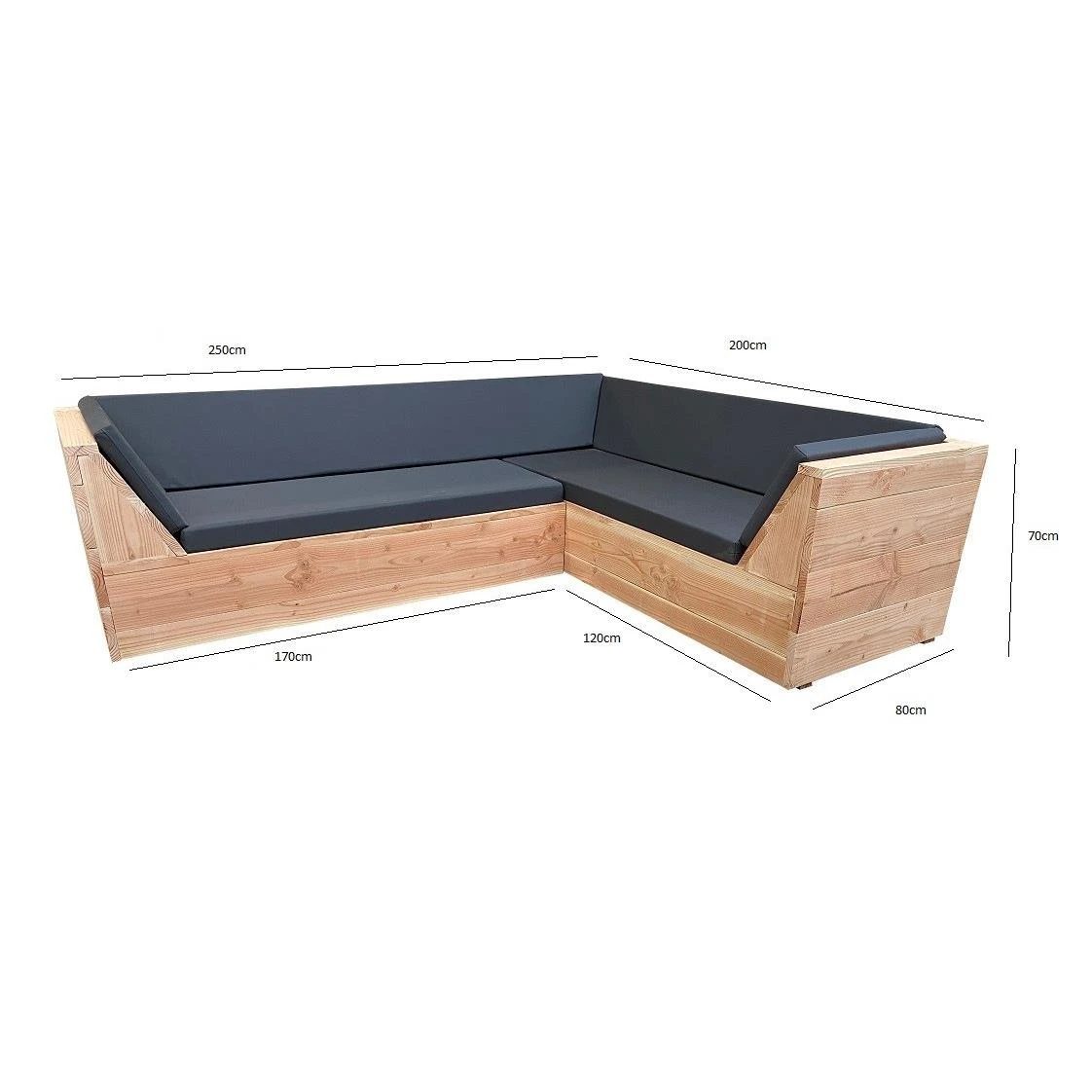Wood4you - Loungeset 6 Douglashout 200x250 Cm - Incl Strakke Kussens Wood4you - Loungeset 6 Douglashout 200x250 Cm - Incl Strakke Kussens -Tuin & Buiten 10124792