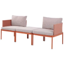 Beliani - TERRACINA - Loungeset Voor 2 - Oranje - Aluminium 4 Beliani - TERRACINA - Loungeset Voor 2 - Oranje - Aluminium -Tuin & Buiten 10442220