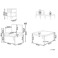 Beliani - TERRACINA - Loungeset Voor 2 - Oranje - Aluminium 5 Beliani - TERRACINA - Loungeset Voor 2 - Oranje - Aluminium -Tuin & Buiten 10442228