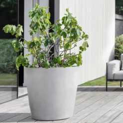 Ecopots Amsterdam Bloempot Met Wielen Ø 80 Cm - Witgrijs -Tuin & Buiten 10517942