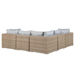 Beliani - CONTARE - Loungeset Voor 6 - Bruin - Linkszijdig - PE Rotan -Tuin & Buiten 10547722