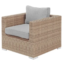 Beliani - CONTARE - Loungeset Voor 6 - Bruin - Linkszijdig - PE Rotan -Tuin & Buiten 10547723