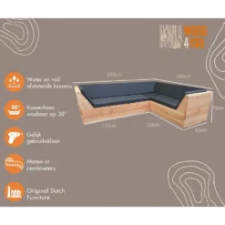 Wood4you - Loungeset 6 Douglashout 200x250 Cm - Incl Strakke Kussens 5 Wood4you - Loungeset 6 Douglashout 200x250 Cm - Incl Strakke Kussens -Tuin & Buiten 10579238