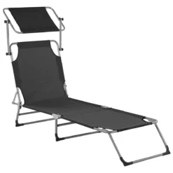 Beliani - FOLIGNO - Strandstoel - Zwart - Polyester -Tuin & Buiten 10670878