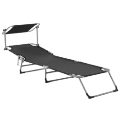 Beliani - FOLIGNO - Strandstoel - Zwart - Polyester -Tuin & Buiten 10670879