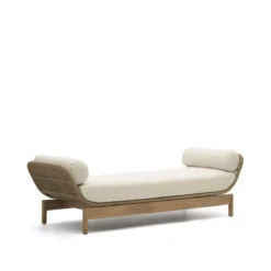 Kave Home - Ligstoel Catalina Beige Van Touw En Massief Acaciahout FSC -Tuin & Buiten 10715602