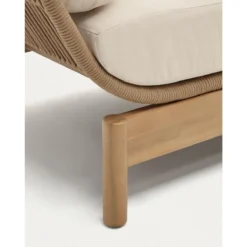 Kave Home - Ligstoel Catalina Beige Van Touw En Massief Acaciahout FSC -Tuin & Buiten 10715607
