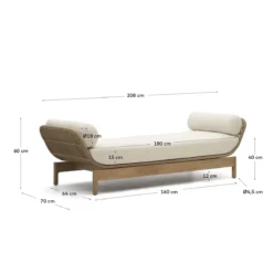 Kave Home - Ligstoel Catalina Beige Van Touw En Massief Acaciahout FSC -Tuin & Buiten 10715608