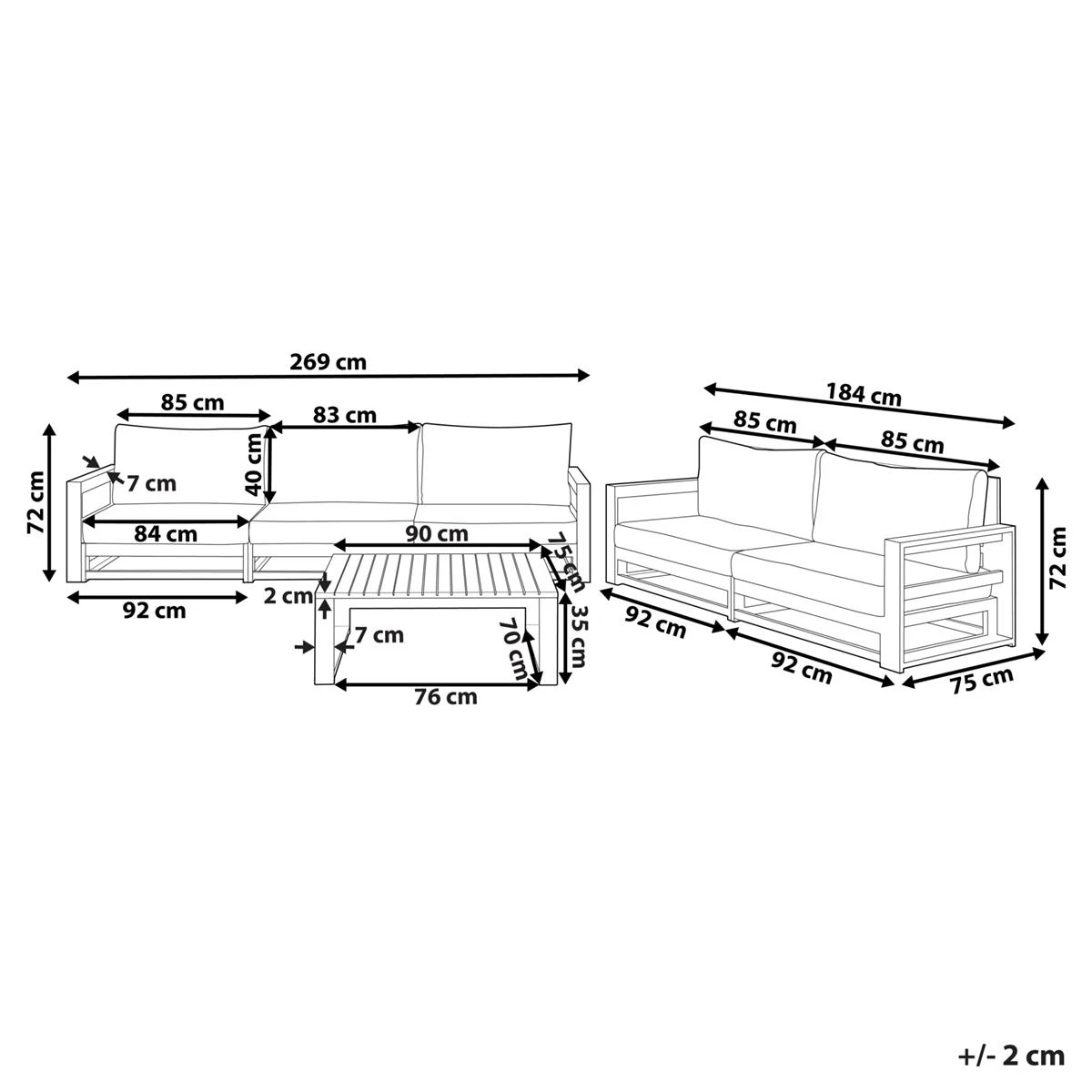 Beliani-TIMOR-Loungeset 5-Mahonie-FSC® Gecertificeerd Acaciahout Beliani-TIMOR-Loungeset 5-Mahonie-FSC® Gecertificeerd Acaciahout -Tuin & Buiten 10795349