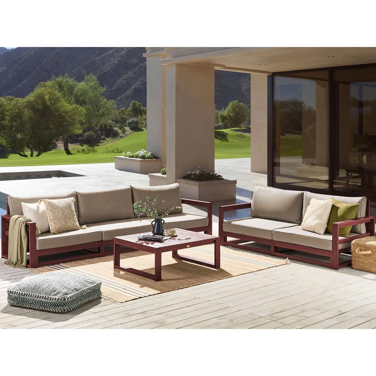 Beliani-TIMOR-Loungeset 5-Mahonie-FSC® Gecertificeerd Acaciahout Beliani-TIMOR-Loungeset 5-Mahonie-FSC® Gecertificeerd Acaciahout -Tuin & Buiten 10795354
