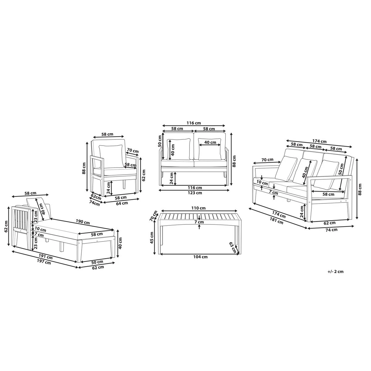 Beliani-PATAJA-Loungeset-Donkerhout-FSC® Gecertificeerd Acaciahout Beliani-PATAJA-Loungeset-Donkerhout-FSC® Gecertificeerd Acaciahout -Tuin & Buiten 10899903