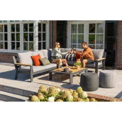 Exotan - Hoekbank Loungeset Valerie Rechts - Antraciet -Tuin & Buiten 10911659