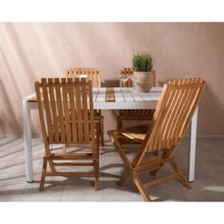 24Designs Manarola Tuintafel En 4 Teak Tuinstoelen -Tuin & Buiten 10924340