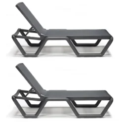 SCAB Vela Verstelbaar Ligbed Met Wielen - Set Van 2 - Antracietgrijs