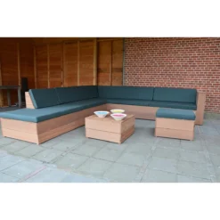 Wood4you - Loungeset 7 Bankirai 250cm|250cm Incl Kussens -Tuin & Buiten 11070900