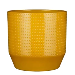 Mica Decorations Nola Bloempot - 27x27x25 Cm - Keramiek - Geel