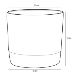 Mica Decorations Olof Bloempot - H24 X Ø26 Cm - Terracotta - Crème -Tuin & Buiten 11072835