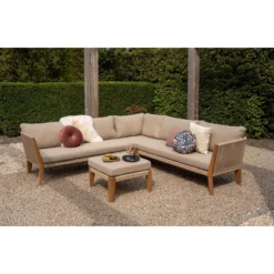 Exotan Loungeset Buiten San Remo - Teak - Naturel - 70x240x240 -Tuin & Buiten 11103966