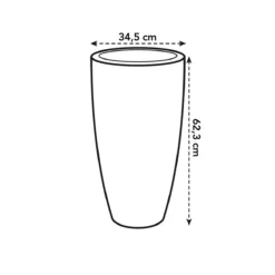 Elho Pure Soft Round High Bloempot Ø 35 Cm - Antraciet -Tuin & Buiten 11435334