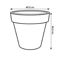 Elho Pure Round Bloempot Ø 50 Cm - Wit -Tuin & Buiten 11454682