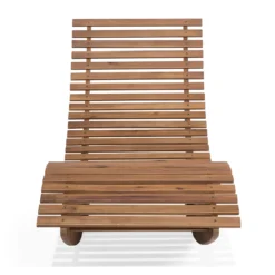 Beliani - BRESCIA - Strandstoel Set Van 2 - Lichte Houtkleur|Taupe -Tuin & Buiten 11712712