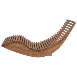 Beliani - BRESCIA - Strandstoel Set Van 2 - Lichte Houtkleur|Taupe -Tuin & Buiten 11712715