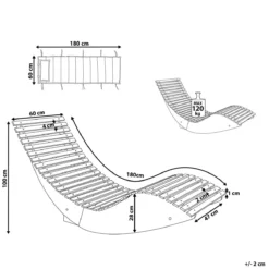 Beliani - BRESCIA - Strandstoel Set Van 2 - Lichte Houtkleur|Taupe -Tuin & Buiten 11712720