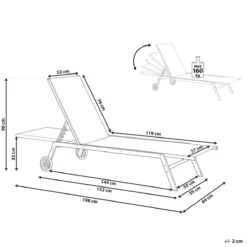 Beliani - LEVANZO - Strandstoel - Rood - Staal -Tuin & Buiten 9435267