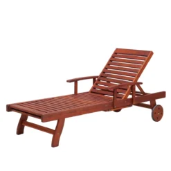 Beliani - MARLBORO | JAVA | TOSCANA - Ligstoel - Donkere Houtkleur 4 Beliani - MARLBORO | JAVA | TOSCANA - Ligstoel - Donkere Houtkleur -Tuin & Buiten 9438955