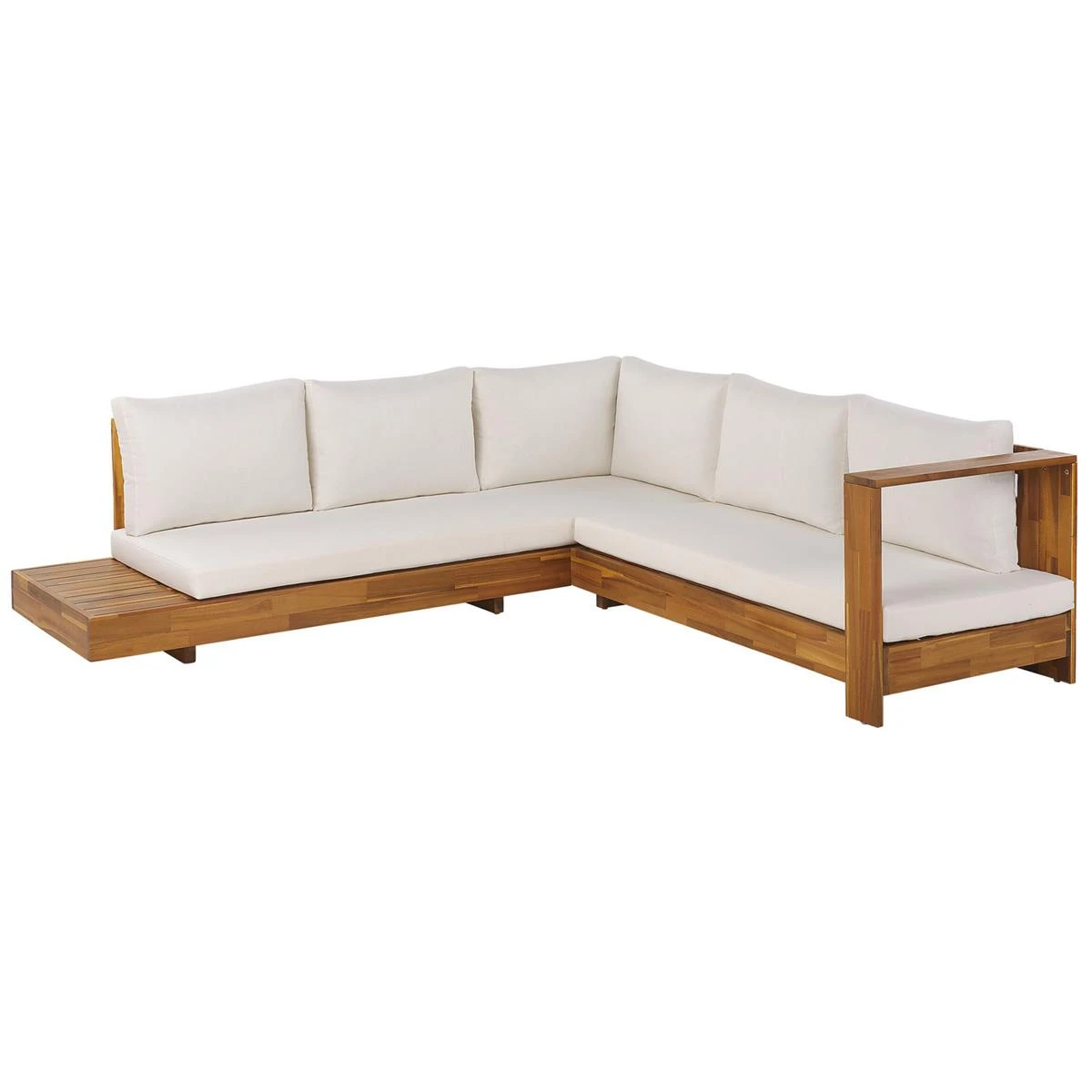 Beliani-MARETTIMO-Loungeset Voor 5-Lichte Houtkleur|Creme-Acaciahout Beliani-MARETTIMO-Loungeset Voor 5-Lichte Houtkleur|Creme-Acaciahout -Tuin & Buiten 9441049