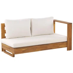 Beliani-MARETTIMO-Loungeset Voor 5-Lichte Houtkleur|Creme-Acaciahout 6 Beliani-MARETTIMO-Loungeset Voor 5-Lichte Houtkleur|Creme-Acaciahout -Tuin & Buiten 9441054