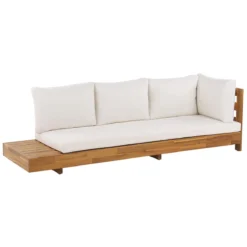 Beliani-MARETTIMO-Loungeset Voor 5-Lichte Houtkleur|Creme-Acaciahout 9 Beliani-MARETTIMO-Loungeset Voor 5-Lichte Houtkleur|Creme-Acaciahout -Tuin & Buiten 9441072