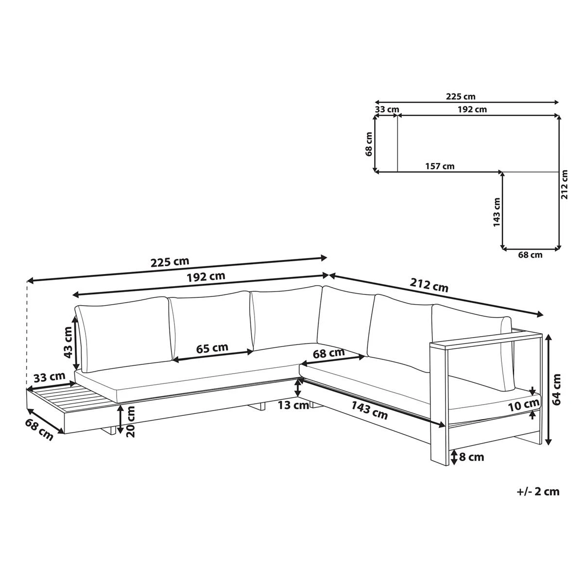 Beliani-MARETTIMO-Loungeset Voor 5-Lichte Houtkleur|Creme-Acaciahout Beliani-MARETTIMO-Loungeset Voor 5-Lichte Houtkleur|Creme-Acaciahout -Tuin & Buiten 9442026