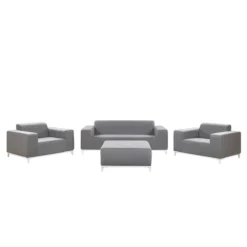 Beliani - ROVIGO - Loungeset Voor 5 - Grijs - Polyester -Tuin & Buiten 9444345