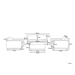 Beliani - ROVIGO - Loungeset Voor 5 - Grijs - Polyester -Tuin & Buiten 9444366