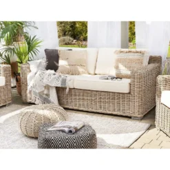 Beliani - ARDEA - Loungeset Voor 4 - Natuurlijk - Rotan -Tuin & Buiten 9445353