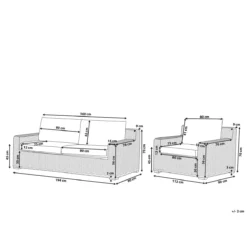Beliani - ARDEA - Loungeset Voor 4 - Natuurlijk - Rotan -Tuin & Buiten 9445365
