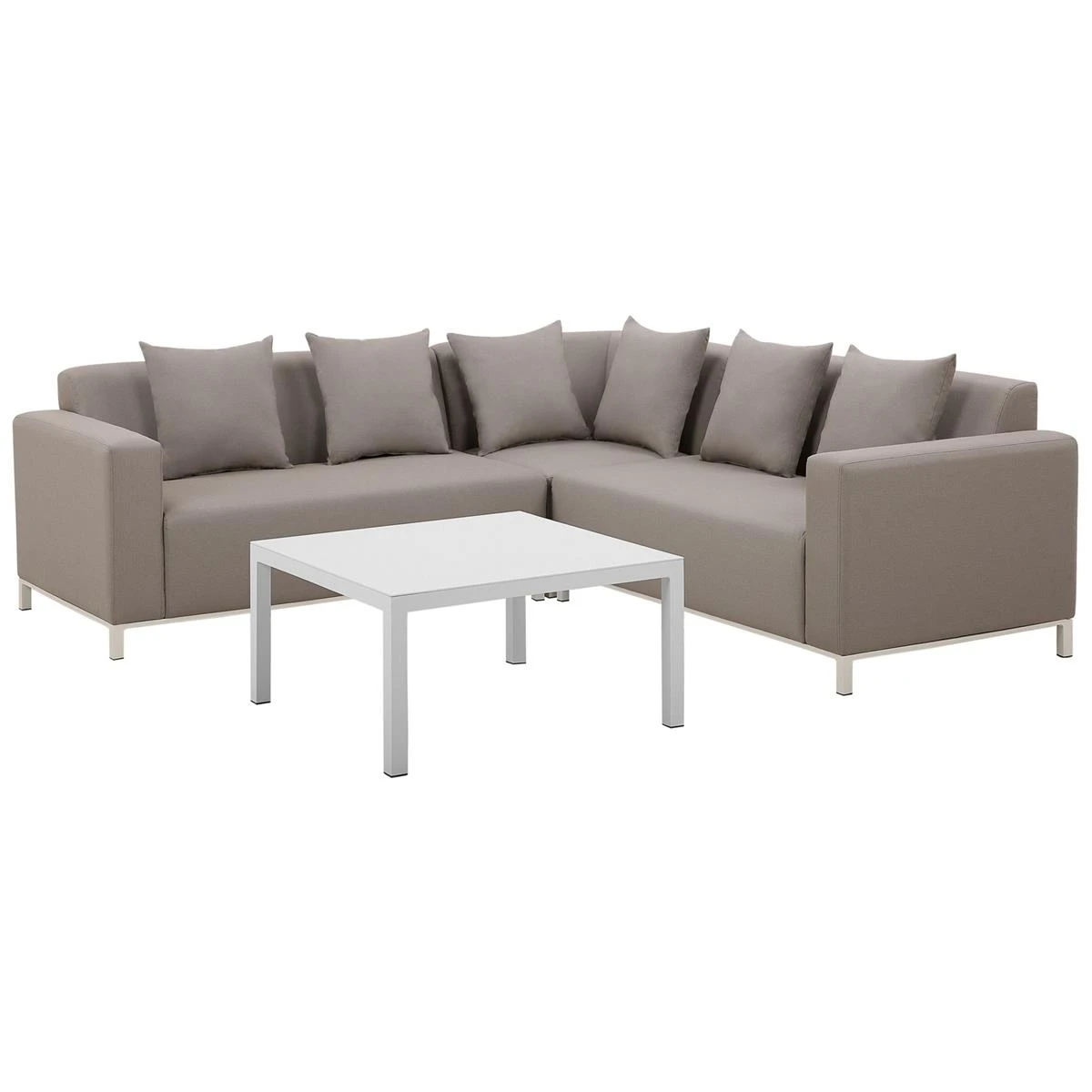 Beliani - BELIZE - Loungeset Voor 5 - Beige - Polyester Beliani - BELIZE - Loungeset Voor 5 - Beige - Polyester -Tuin & Buiten 9445528