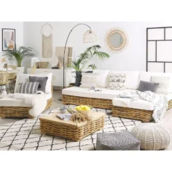 Beliani - VARALLO - Loungeset Voor 4 - Natuurlijk - Rotan 4 Beliani - VARALLO - Loungeset Voor 4 - Natuurlijk - Rotan -Tuin & Buiten 9445837