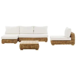 Beliani - VARALLO - Loungeset Voor 4 - Natuurlijk - Rotan 7 Beliani - VARALLO - Loungeset Voor 4 - Natuurlijk - Rotan -Tuin & Buiten 9445840
