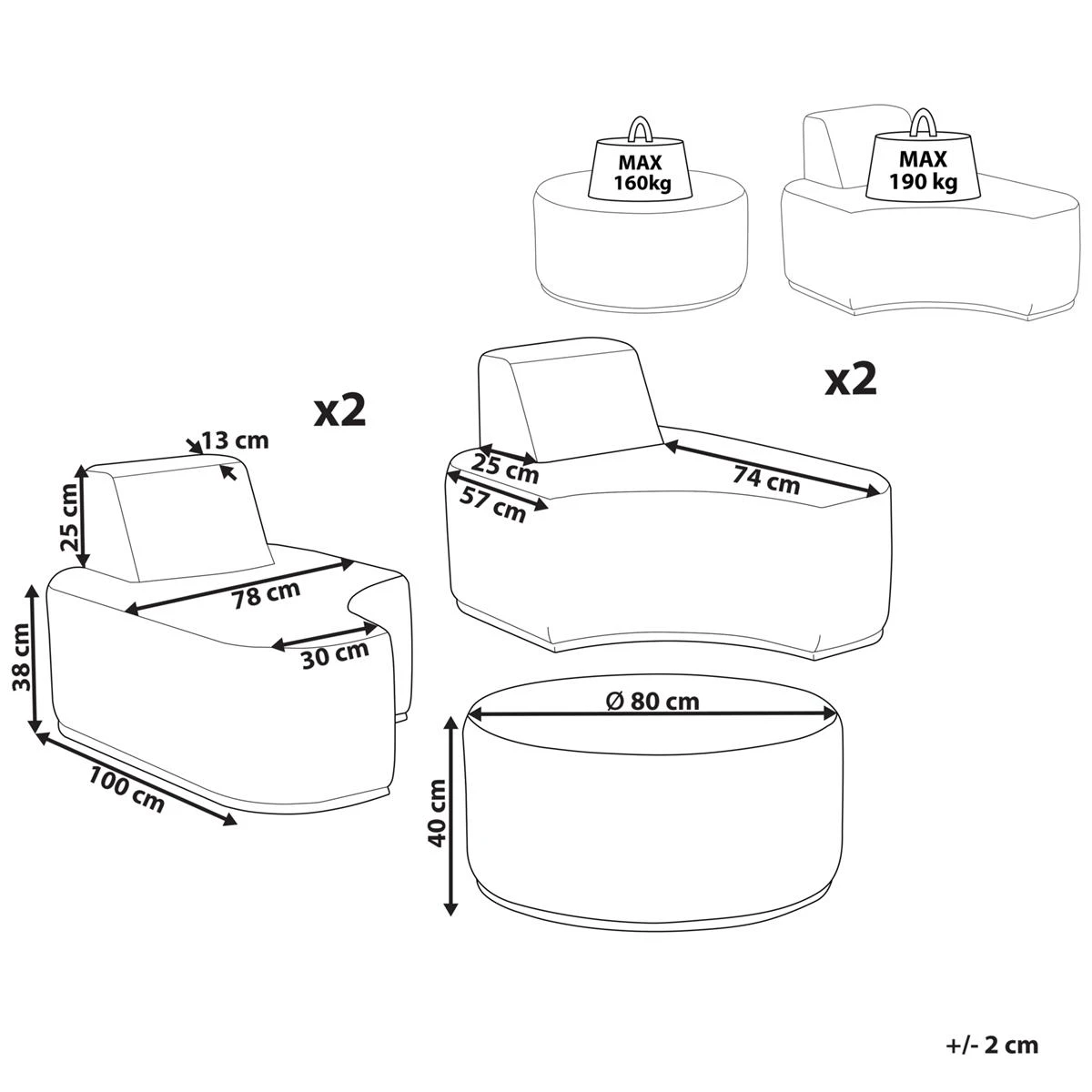 Beliani - FABRO - Loungeset Voor 4 - Grijs - Polyester Beliani - FABRO - Loungeset Voor 4 - Grijs - Polyester -Tuin & Buiten 9445987