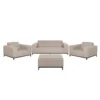 Beliani - ROVIGO - Loungeset Voor 5 - Beige|Zwart - Polyester