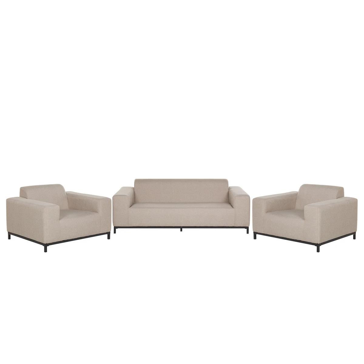Beliani - ROVIGO - Loungeset Voor 5 - Beige|Zwart - Polyester Beliani - ROVIGO - Loungeset Voor 5 - Beige|Zwart - Polyester -Tuin & Buiten 9447343