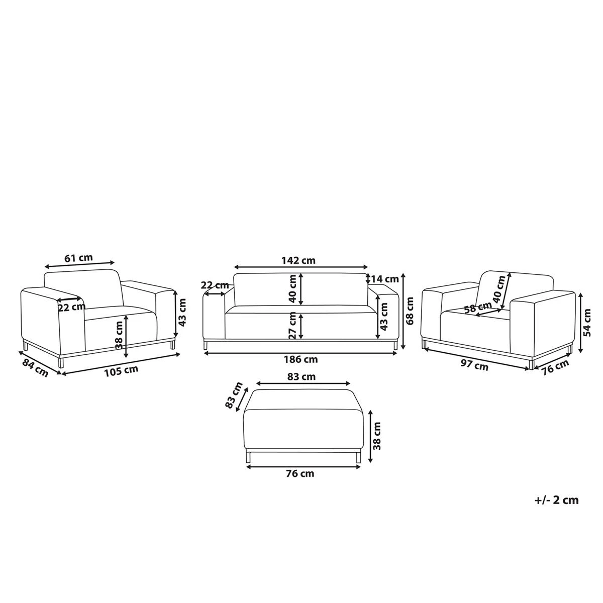 Beliani - ROVIGO - Loungeset Voor 5 - Beige|Zwart - Polyester Beliani - ROVIGO - Loungeset Voor 5 - Beige|Zwart - Polyester -Tuin & Buiten 9447357