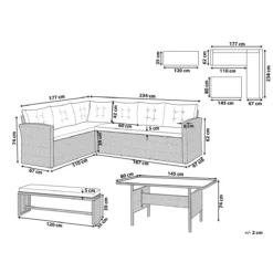 Beliani - VITERBO - Loungeset Voor 8 - Grijs - PE Rotan 2 Beliani - VITERBO - Loungeset Voor 8 - Grijs - PE Rotan -Tuin & Buiten 9447933