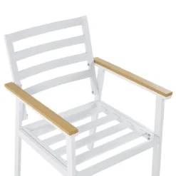 Beliani - CAVOLI - Tuinset Voor 4 - Wit|Beige - Aluminium -Tuin & Buiten 9448570