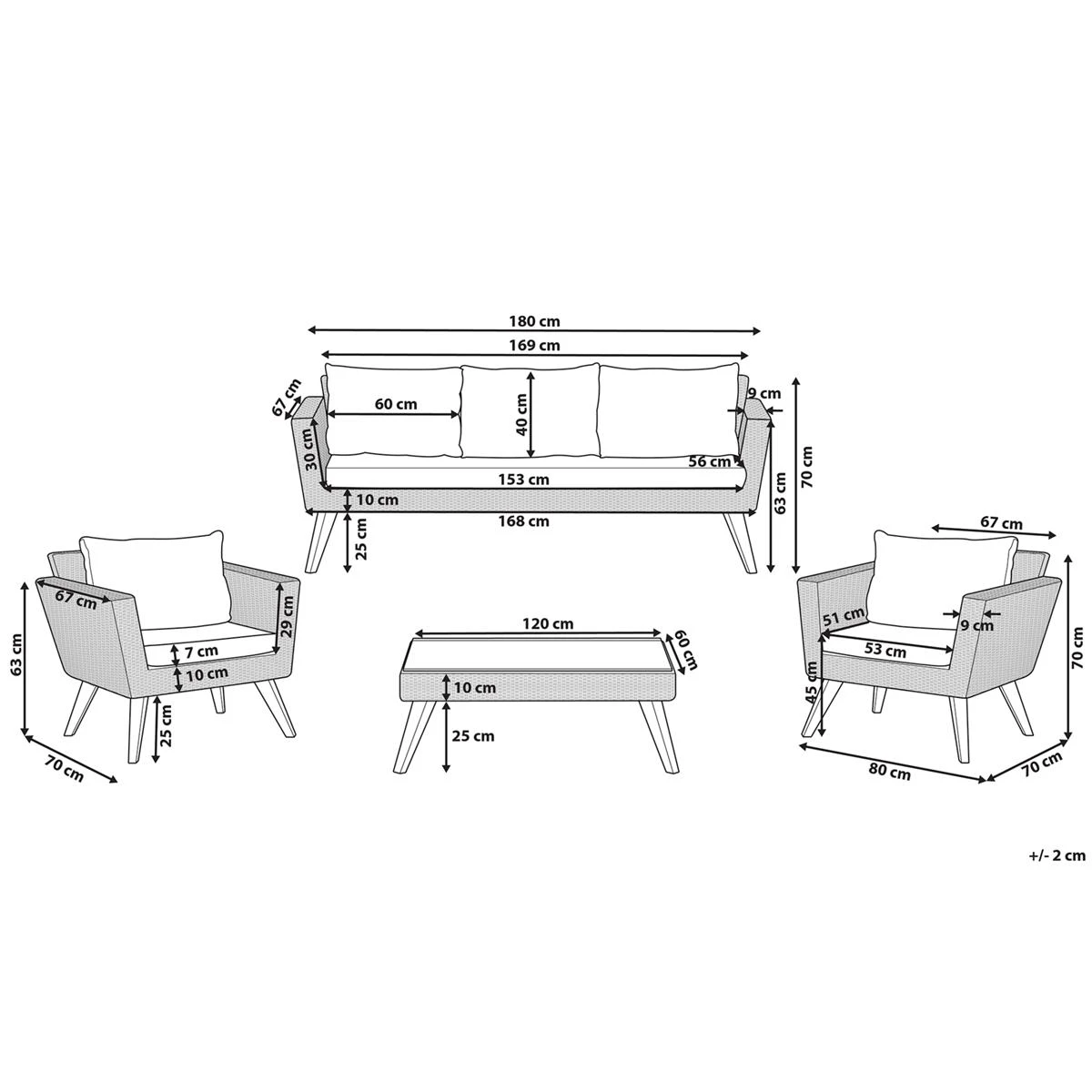 Beliani - VITTORIA - Loungeset Voor 5 - Natuurlijk - PE Rotan Beliani - VITTORIA - Loungeset Voor 5 - Natuurlijk - PE Rotan -Tuin & Buiten 9448977