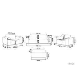 Beliani - ROVIGO - Loungeset Voor 5 - Beige|Zwart - Polyester 10 Beliani - ROVIGO - Loungeset Voor 5 - Beige|Zwart - Polyester -Tuin & Buiten 9449291