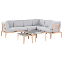 Beliani - RIMA III - Loungeset Voor 6 - Grijs - Polyester 2 Beliani - RIMA III - Loungeset Voor 6 - Grijs - Polyester -Tuin & Buiten 9449646